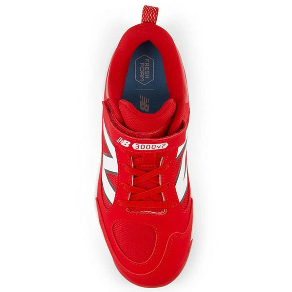 ニューバランス ジュニア トレーニングシューズ 3000v7 Youth Turf Trainer Red with White 面ファスナー Synthetic Leather メッシュ NB New Balance jt3000r7