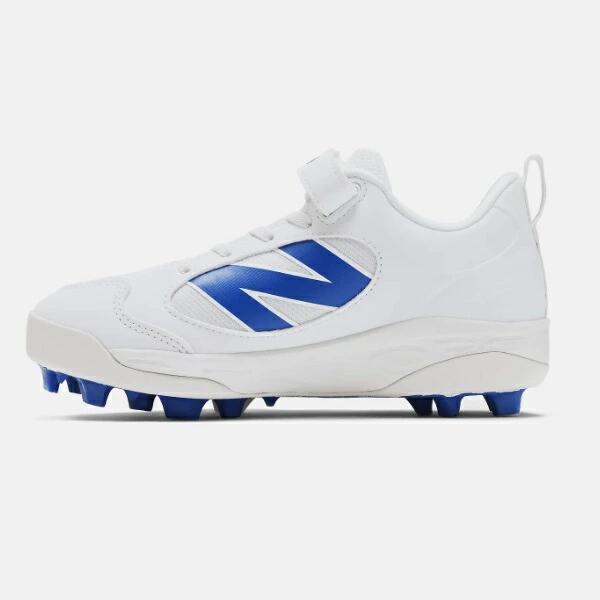 ニューバランス 野球 ジュニア スパイク 3000 V7 Cleats JNR 面ファスナー ラバースパイク White/Blue 合成皮革/メッシュ NB JA3000D7 ja3000d7