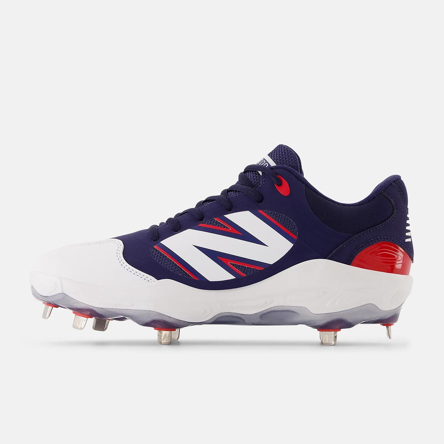 ニューバランス 野球 スパイク Fresh Foam X 3000v7 White with Team Red and Team Navy メタルスタッド TPU ヒールクリップ シンセティックオーバーレイ NB New Balance l3000rb7