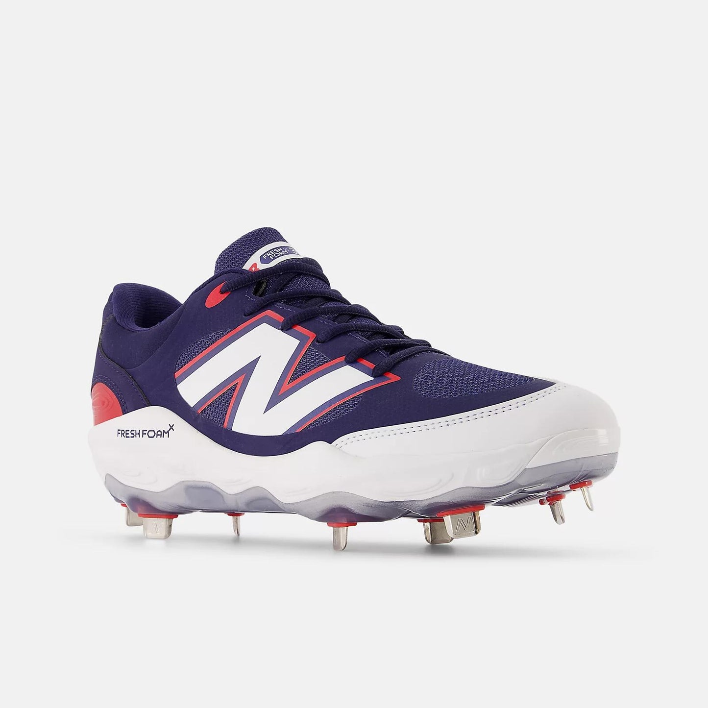 ニューバランス 野球 スパイク Fresh Foam X 3000v7 White with Team Red and Team Navy メタルスタッド TPU ヒールクリップ シンセティックオーバーレイ NB New Balance l3000rb7