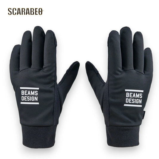 ZETT by BEAMS DESIGN 防寒手袋 フリース 手袋 指出し可能 メンズ BG51114BD ブラック bg51114bd