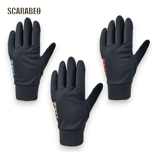 ZETT 防寒手袋 フリース 防風 指出し可能 メンズ BG51114B ブラック×ブルー ブラック×レッド ブラック×ゴールド bg51114b