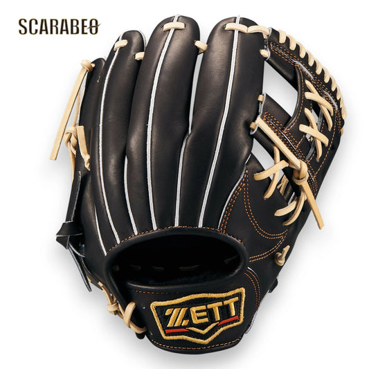 野球 グローブ 軟式 ZETT ゼット プロステイタス 二塁手 遊撃手 用 今宮タイプ 右投用 LH BRGB30364G-1932 ブラック×パステルブラウン 天然皮革 軟式グラブ ダブルHベルトウェッブ 小ぶり コンパクトモデル brgb30364g-1932