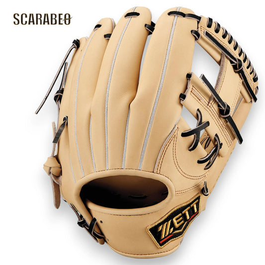 野球 グローブ 軟式 ZETT ゼット プロステイタス 二塁手 遊撃手 用 今宮タイプ 右投用 LH BRGB30766G-3219 パステルブラウン×ブラック 天然皮革 軟式グラブ 挟み捕り 小指2本入れ可能 brgb30766g-3219
