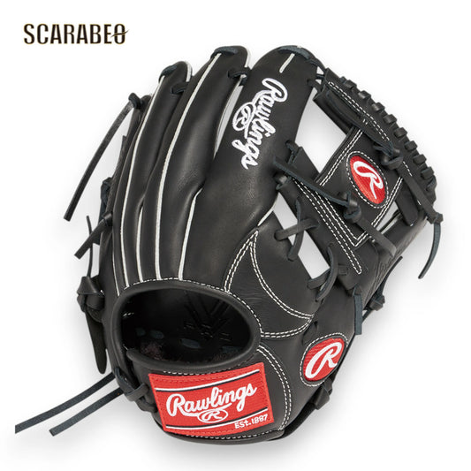 ローリングス Rawlings 野球 ジュニア 少年軟式グローブ オールラウンド用 ハイパーT R9 GJ4FR9G9M 右投用 左投用 Mサイズ 天然皮革 ブラック 少年野球 柔らかい フィット感 痛くない