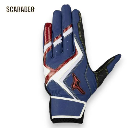 ミズノ MIZUNO 野球 バッティンググローブ 両手用 ウィルドライブ レッド 25AW限定カラー 1EJEY56327 JS JM JL 高グリップ力 耐久性 洗える 合成皮革 ジュニア メンズ レディース スイング力向上