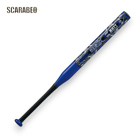 ゼット ソフトボール バット 2号 金属製 BAT52648 レッドX 78cm 超々ジュラルミン 軽量 ミドルバランス ゴムボール用 ブルー(2300) bat52648