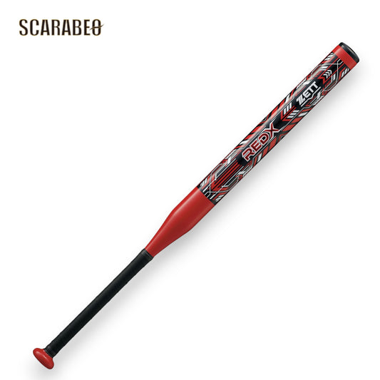 ゼット ソフトボール バット 2号 金属製 BAT52650 レッドX 80cm 超々ジュラルミン 軽量 ミドルバランス ゴムボール用 bat52650