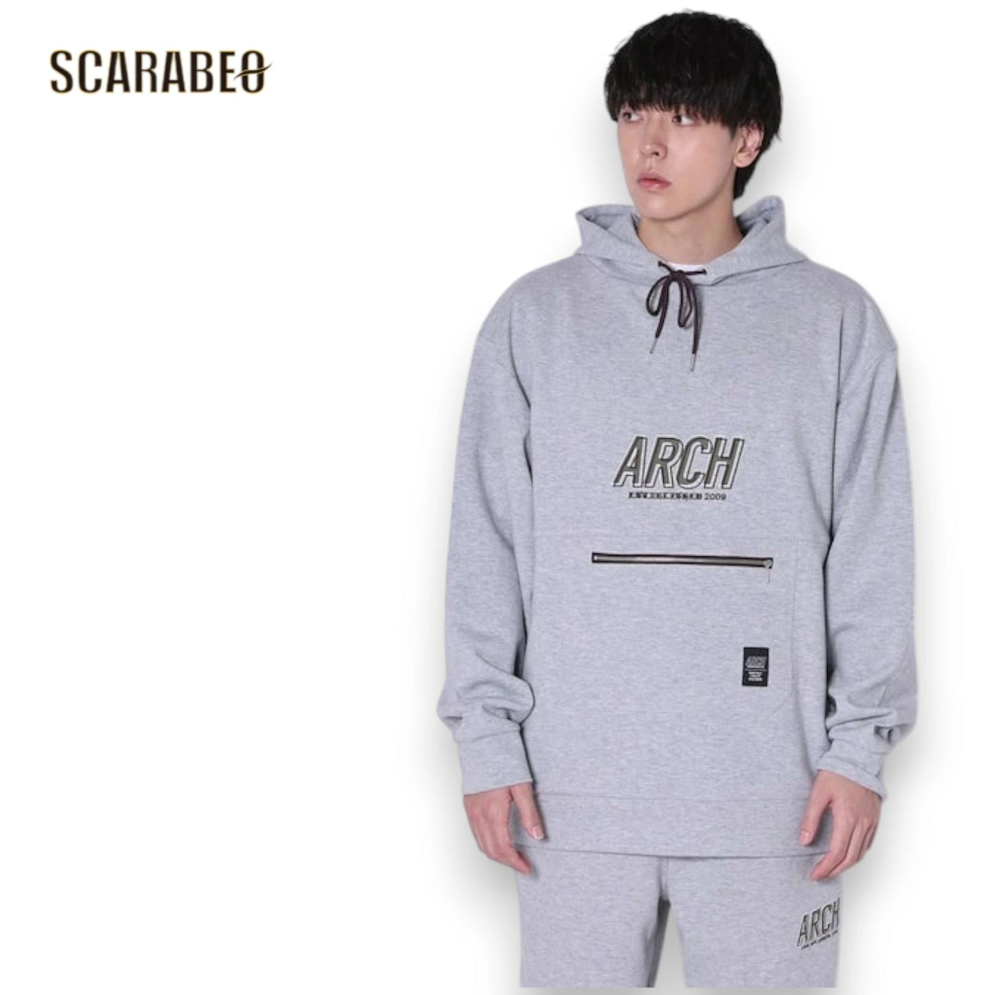 Arch アーチ shade logo スウェット プルオーバーパーカー グレー バスケットボール アウター メンズ レディース バスケウェア パーカ t725-107