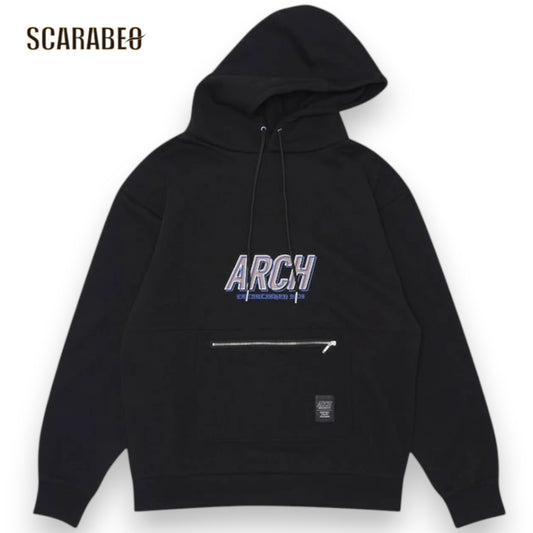 Arch アーチ shade logo スウェット プルオーバーパーカー ブラック バスケットボール アウター メンズ レディース バスケウェア パーカ t725-108
