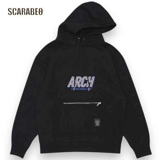 Arch アーチ shade logo スウェット プルオーバーパーカー ブラック バスケットボール アウター メンズ レディース バスケウェア パーカ t725-108