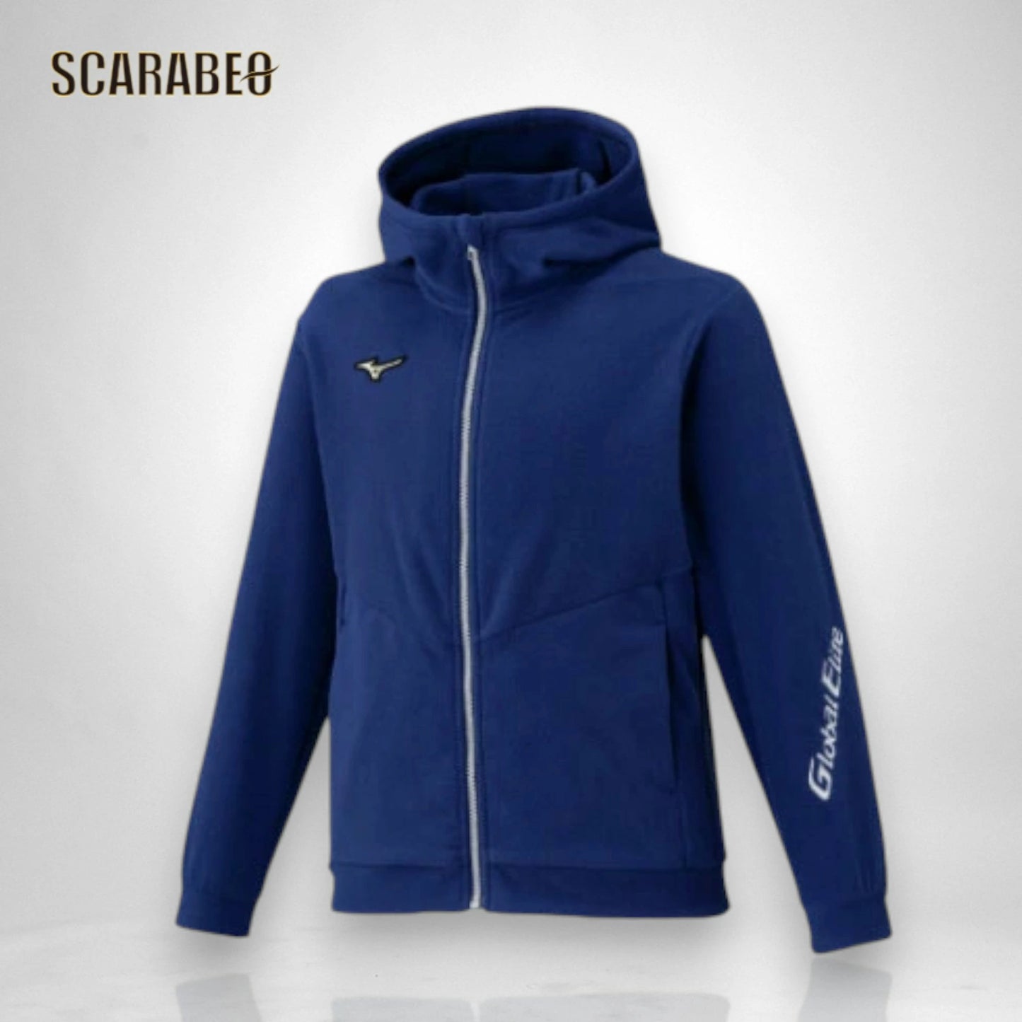 ミズノ グローバルエリート ジュニア フリースフーディ 厚手 12JECK82 保温 動きやすい リサイクルポリエステル 130 140 150 160 ブラック パステルネイビー 12jeck82