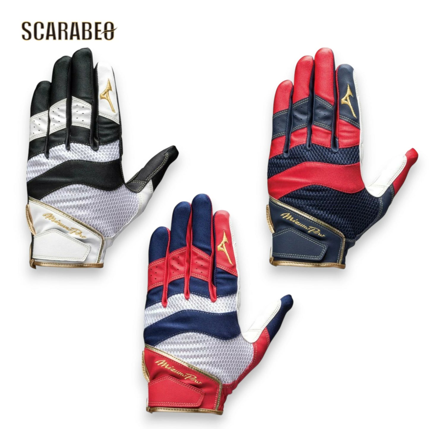 ミズノプロ 捕手用 守備手袋 左手用 ユニセックス 高校野球ルール対応 衝撃吸収パッド 片手用 正確な捕球 S M L 1ejed160