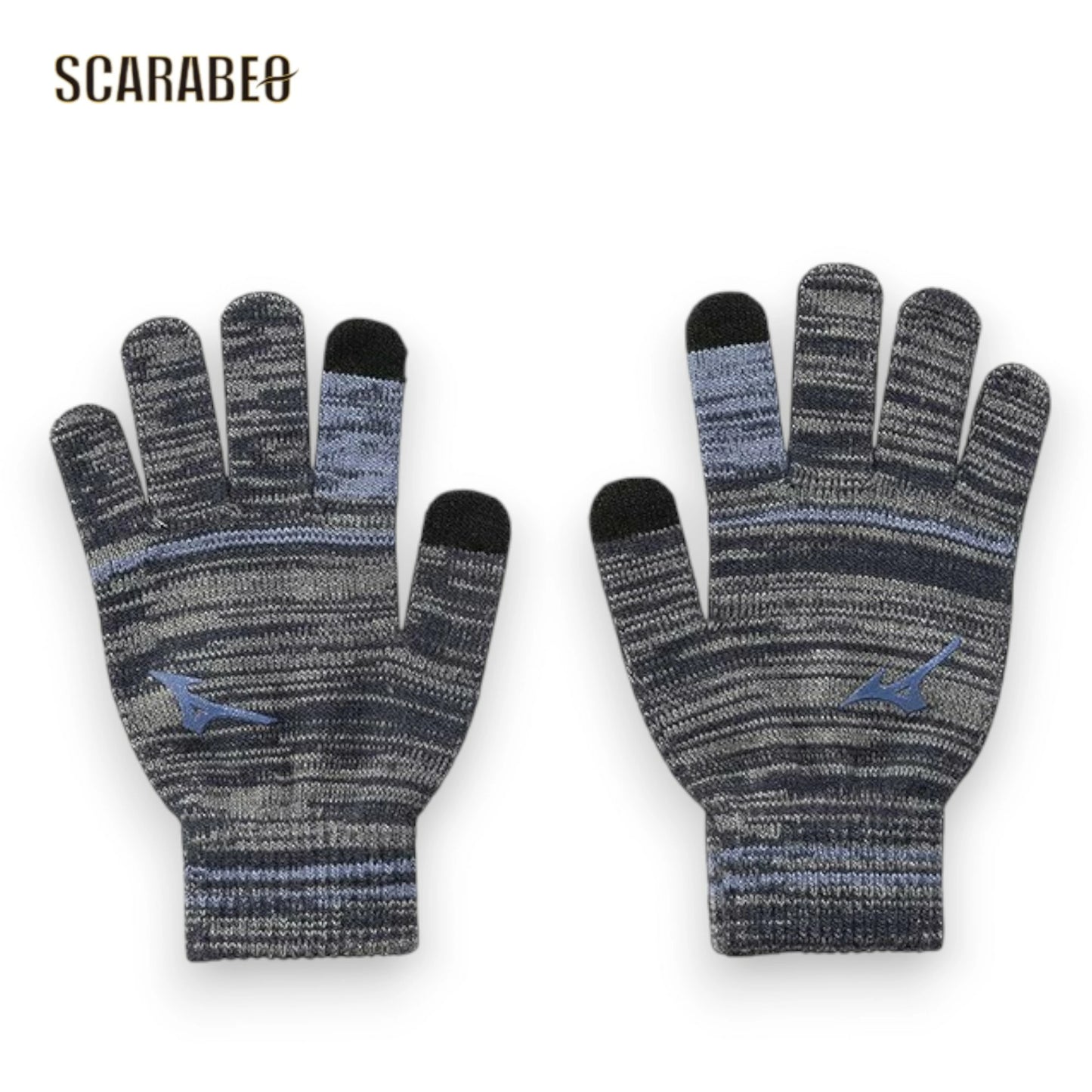 ミズノ ニット手袋 タッチパネル対応 手袋 メンズ レディース 防寒 すべり止め付 スマホ対応 ユニセックス ブラック ネイビー 12jyca50