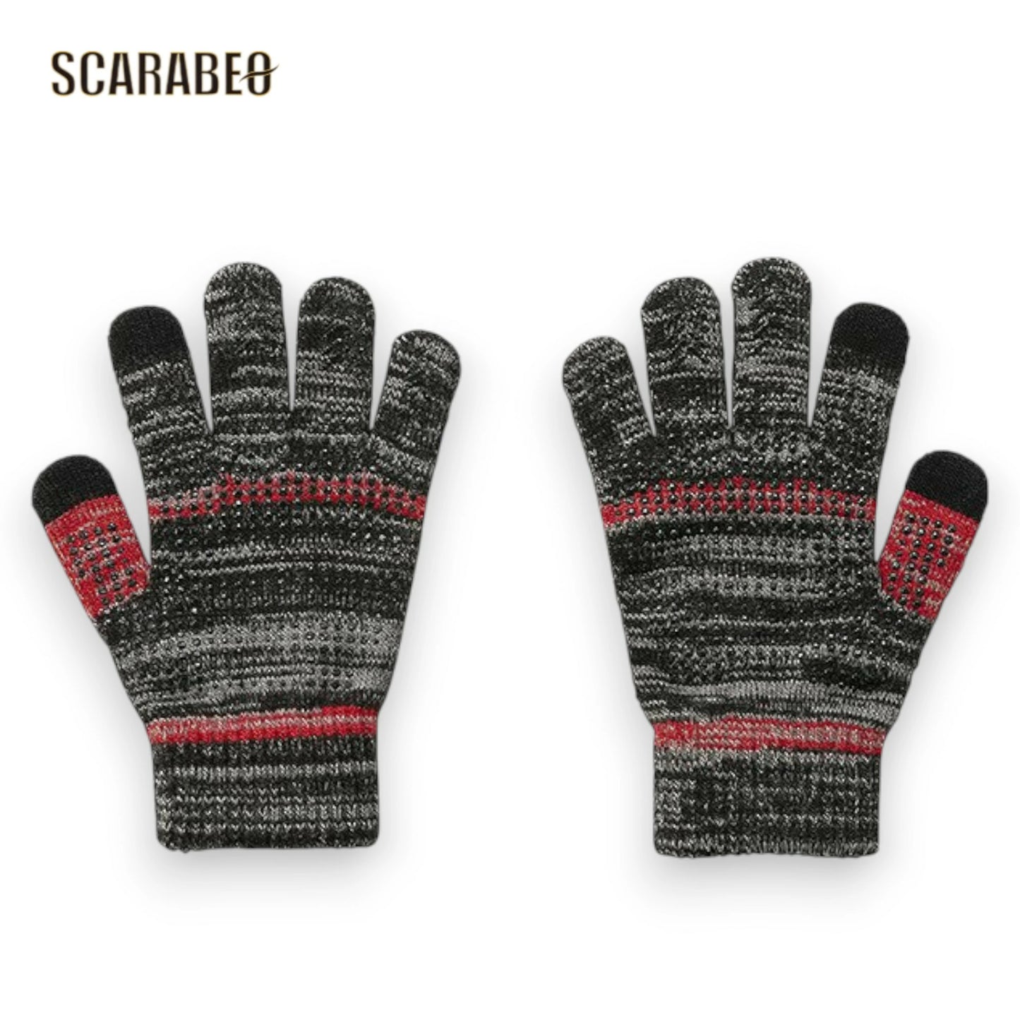 ミズノ ニット手袋 ジュニア 手袋 キッズ タッチパネル対応 スマホ対応 すべり止め付き 防寒 子供用 18cm ブラック ネイビー 12jyca51