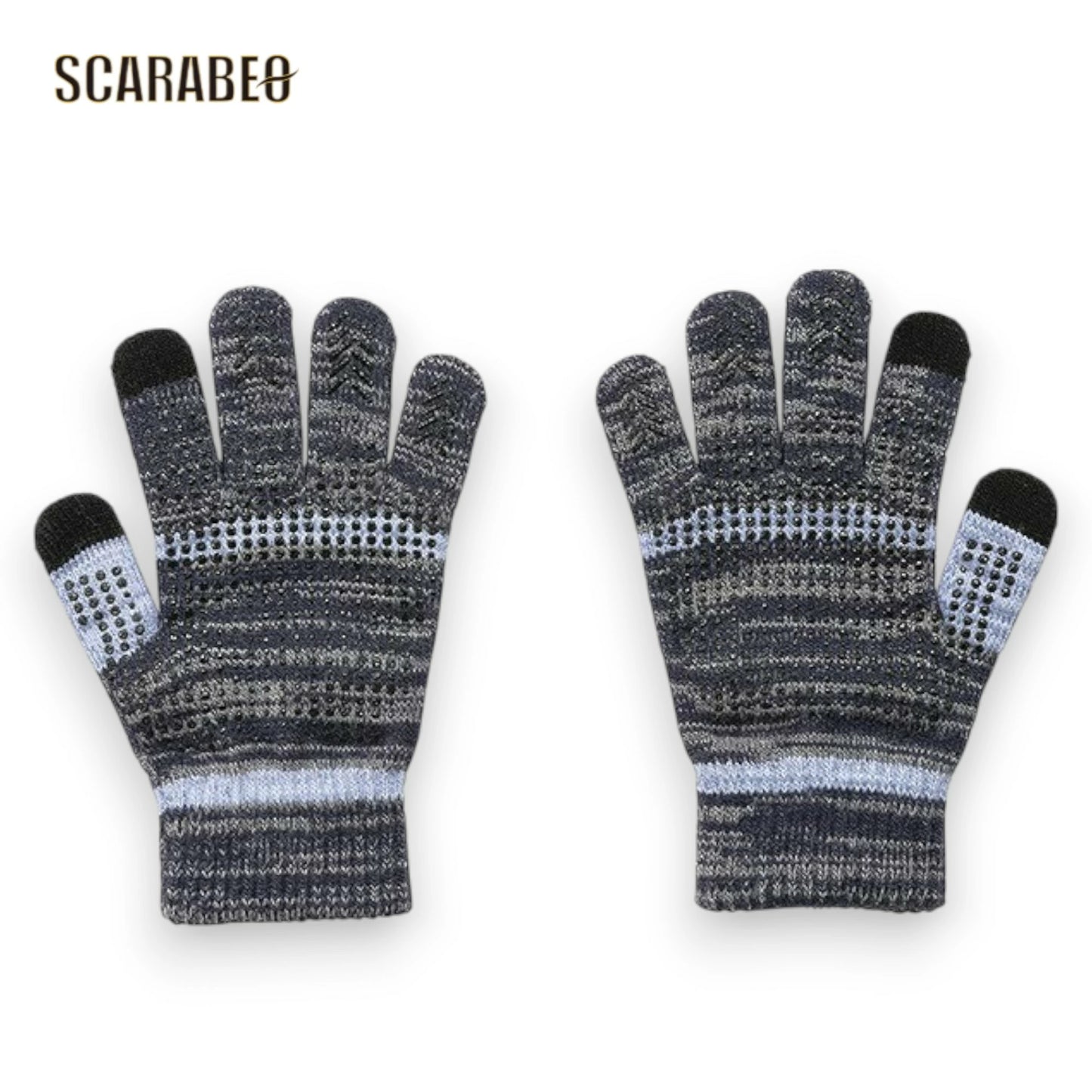 ミズノ ニット手袋 ジュニア 手袋 キッズ タッチパネル対応 スマホ対応 すべり止め付き 防寒 子供用 18cm ブラック ネイビー 12jyca51