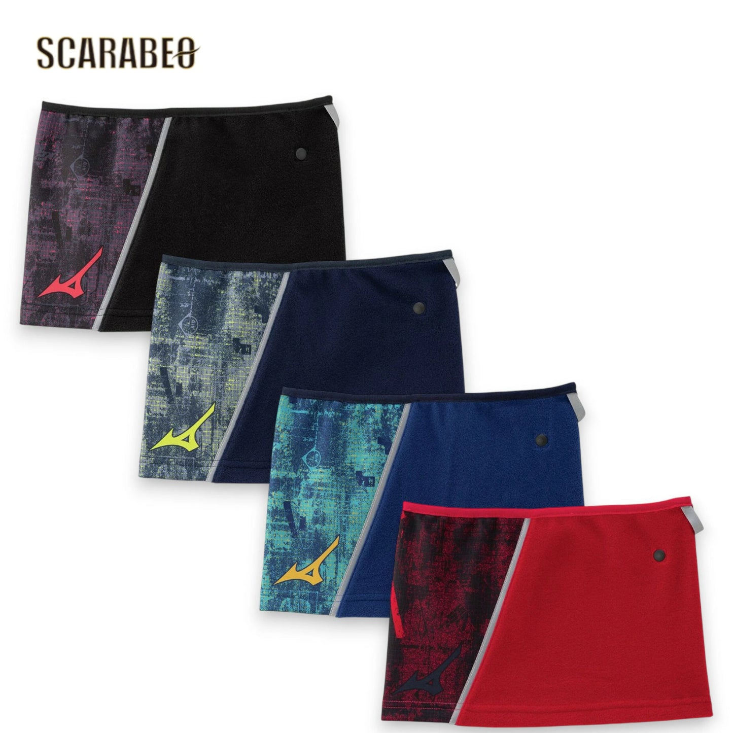 ミズノ ネックウォーマー ユニセックス 防風 冬用 スポーツ 首元 暖かい 調整可能 反射テープ ブラック ネイビー パステルネイビー レッド 12JYCB50 12jycb50