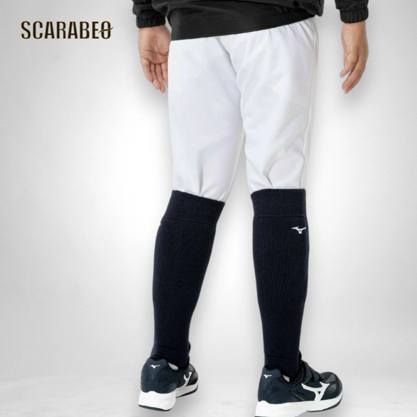 ミズノ ブレスサーモ レッグウォーマー 2枚組 ジュニア 発熱 足掛け ズレにくい 防寒 日本製 ブラック ネイビー 12jycu52