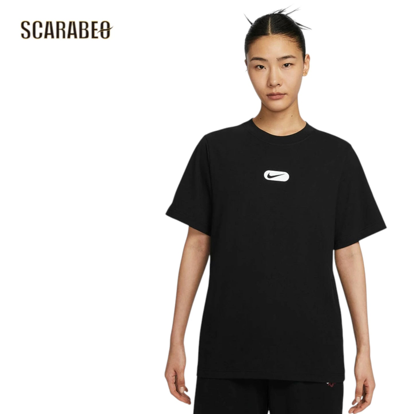 ナイキ ウィメンズ NSW クラブ 半袖 Tシャツ HQ1699-010 レディース コットン100％ スウッシュロゴ ブラック ロゴT グラフィックT NIKE AS W NSW CLUB SS TEE OC SWOOSH hq1699-010