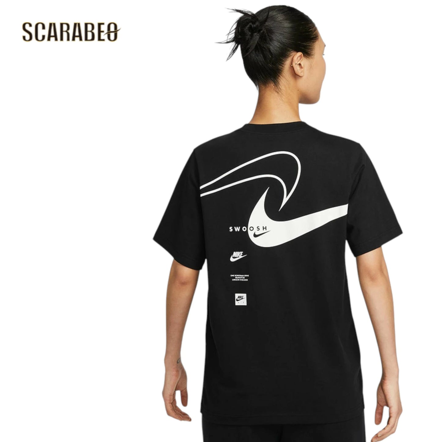 ナイキ ウィメンズ NSW クラブ 半袖 Tシャツ HQ1699-010 レディース コットン100％ スウッシュロゴ ブラック ロゴT グラフィックT NIKE AS W NSW CLUB SS TEE OC SWOOSH hq1699-010