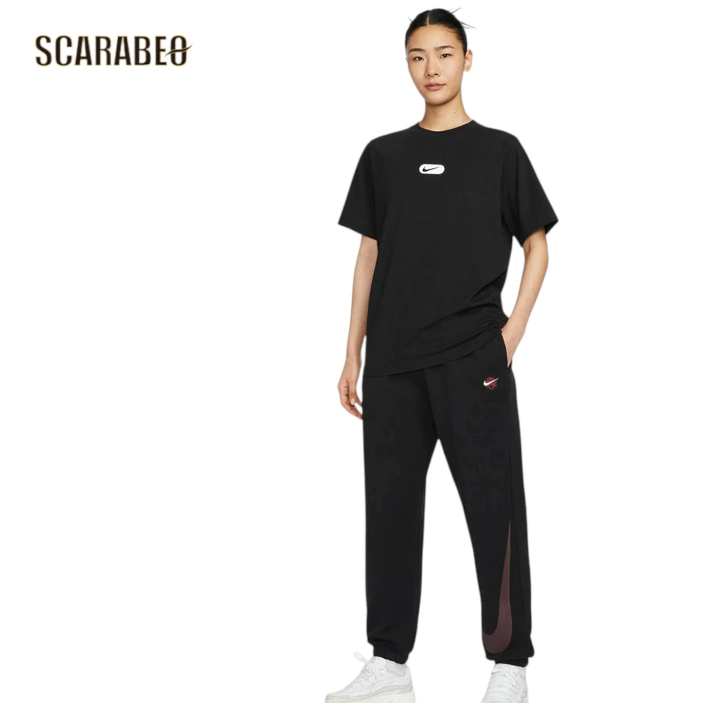 ナイキ ウィメンズ NSW クラブ 半袖 Tシャツ HQ1699-010 レディース コットン100％ スウッシュロゴ ブラック ロゴT グラフィックT NIKE AS W NSW CLUB SS TEE OC SWOOSH hq1699-010