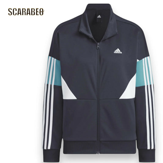 adidas レディース ジャージ アディダス ダブルニット トラックジャケット 長袖 IM8715 吸汗速乾 AEROREADY リサイクル素材 ネイビー 女性用 スポーツウェア jsy10