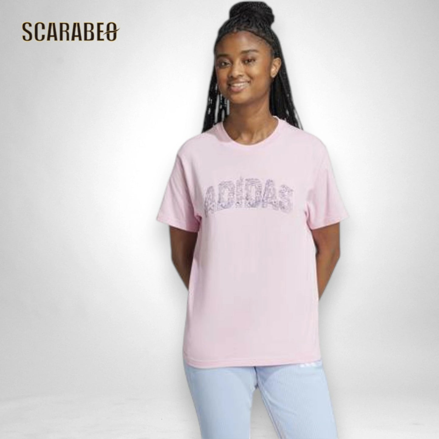 adidas アディダス レディース 半袖 Tシャツ Tech Illustrate Graphic コットンTシャツ トップス 女性用 スポーツ カジュアル JJ4043 JN9125 ピンク kqk40