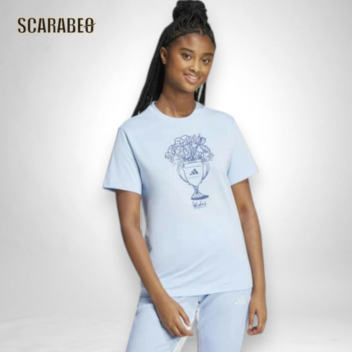 adidas アディダス レディース 半袖 Tシャツ Tech Illustrate Graphic コットンTシャツ 女性用 トップス カジュアル スポーツ JJ9126 JN9127 ホワイト グローブルー kqk42