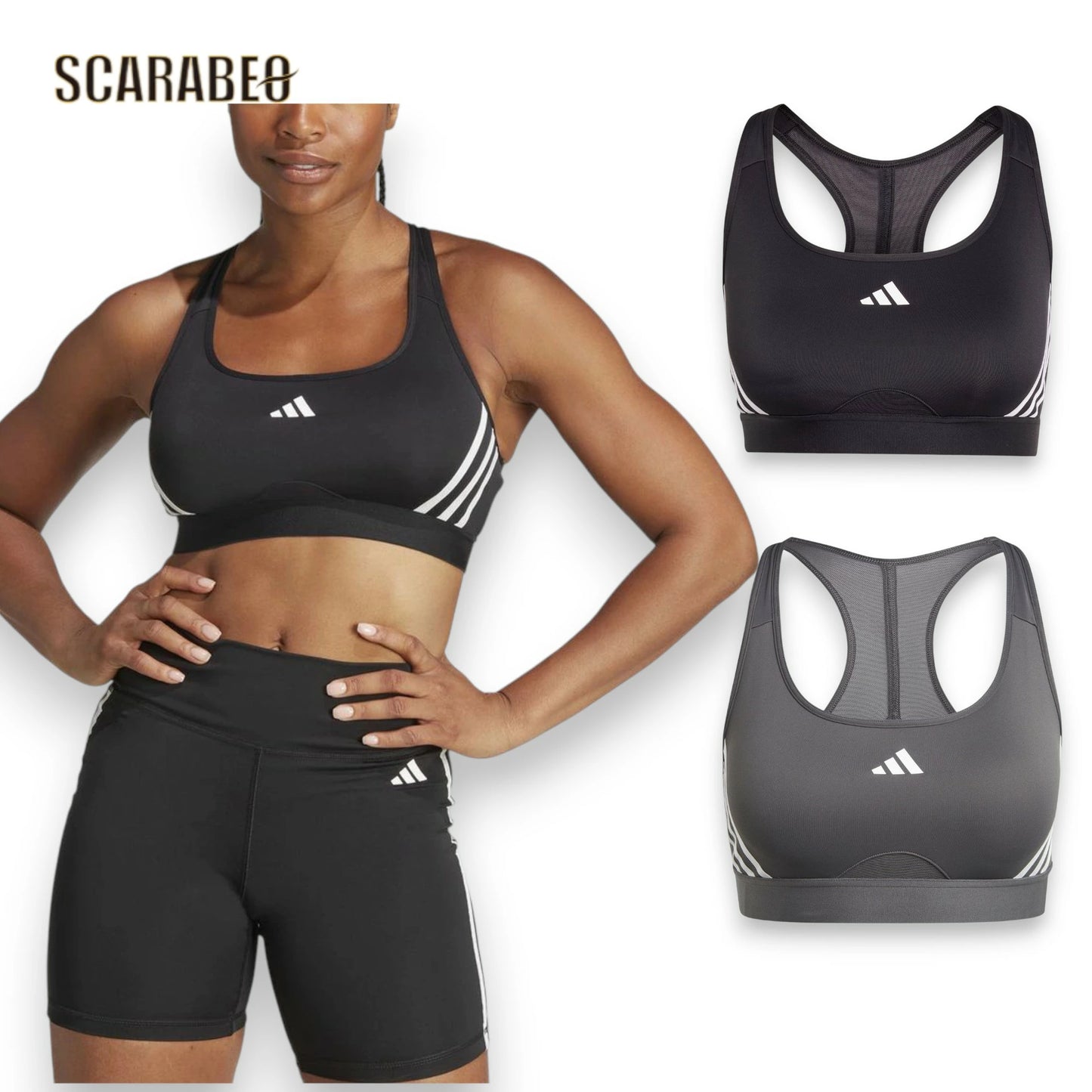 adidas アディダス レディース スポーツブラ Powerimpact トレイン ミディアムサポート IKV29 ランニング トレーニング AEROREADY スリーストライプス BLK-WHT IQ3351 gray IU1708 ikv29