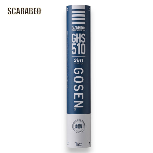 ゴーセン GOSEN バドミントン シャトルコック ハイブリッドシャトルコック510 耐久性モデル GHS510 ガチョウ羽根 ナイロンスカート 人工コルク ghs510