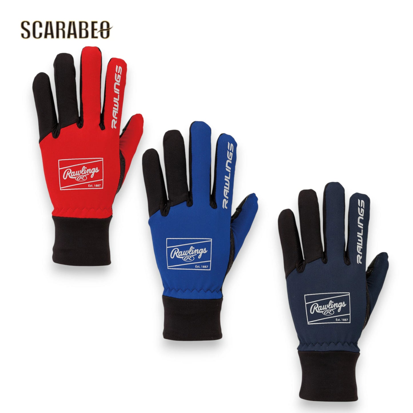 ローリングス ストレッチニットグローブ EAC14F05 防寒 手袋 スマホ対応 滑り止め 再帰反射 メンズ レディース 野球 冬用 Rawlings eac14f05