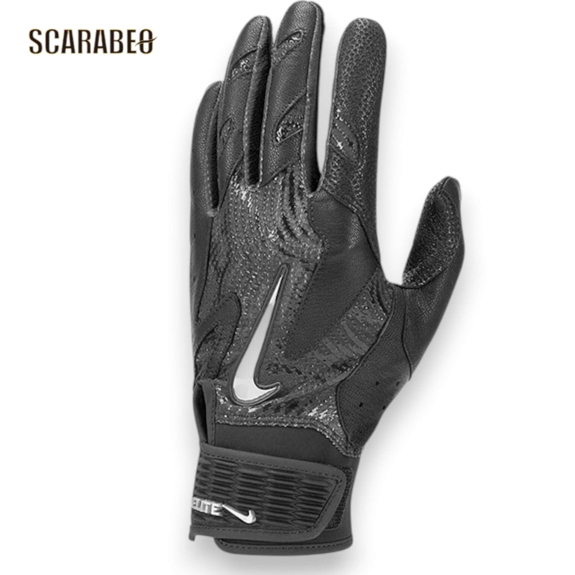 ナイキ バッティンググローブ アルファ エリート2.0 両手用 NIKE 野球 バッティング手袋 大人 一般 25FW ヤギ革 グリップ力 BA1203-055 ブラック×メタリックシルバー ba1203-055