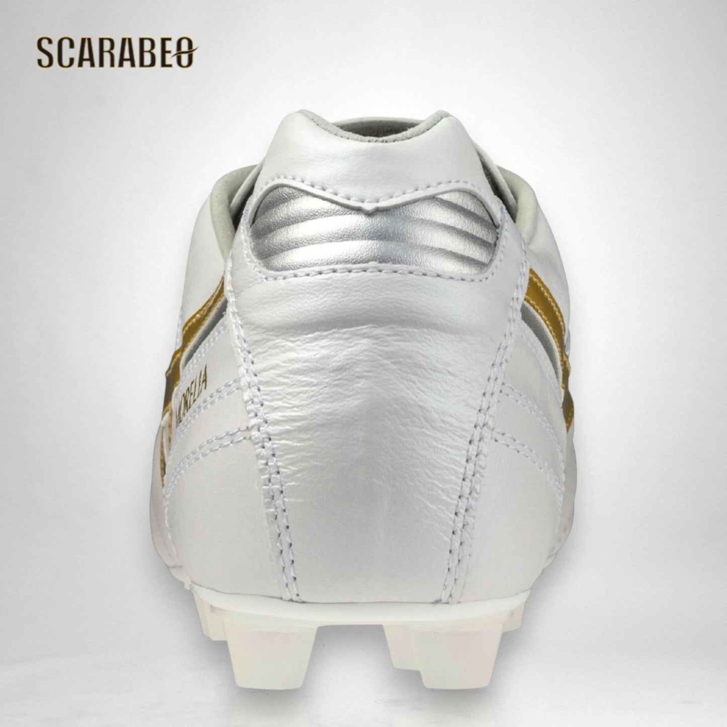 ミズノ MIZUNO モレリアII JAPAN サッカースパイク 限定カラー ユニセックス ブライトゴールドパック 天然皮革 ウォッシャブルカンガルーレザー 固定式 日本製 ホワイトゴールド p1ga260150