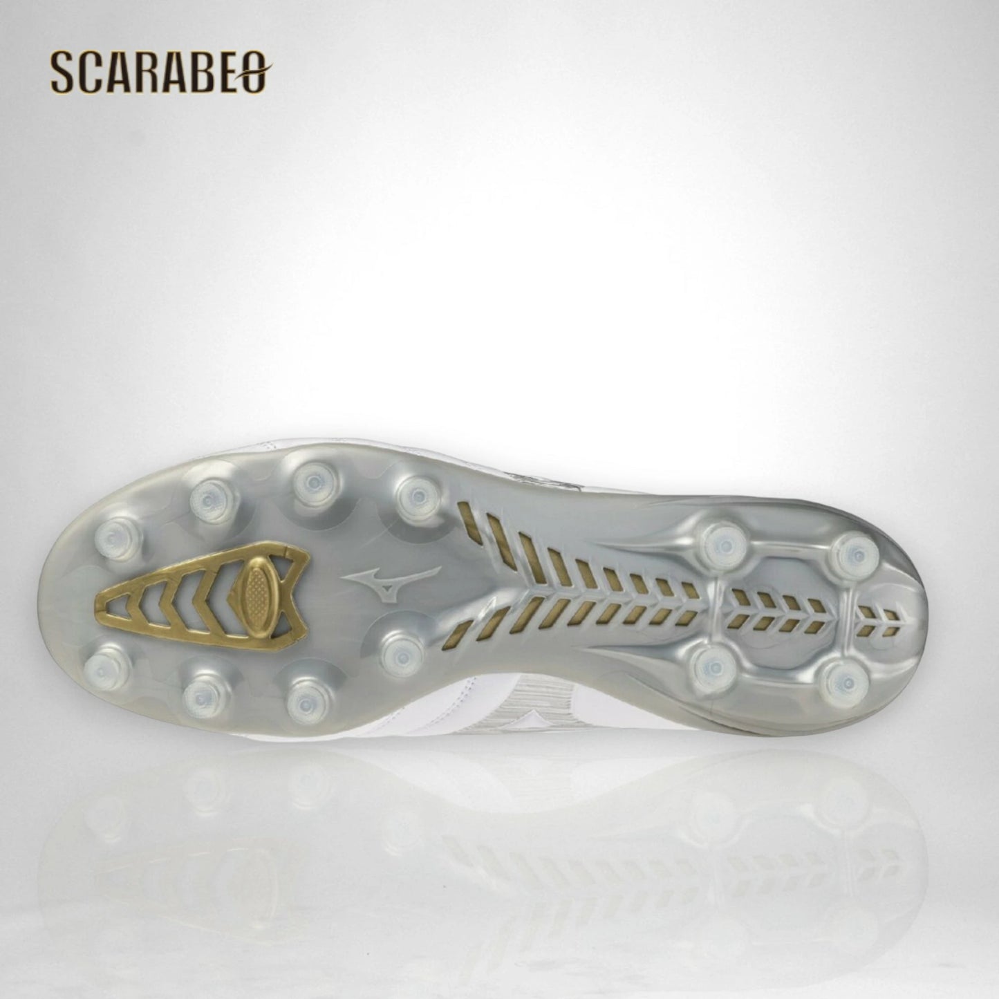 【予約販売】ミズノ MIZUNO モナルシーダNEO III PRO サッカースパイク ユニセックス マイクロファイバー 軽量 柔軟 素足感覚 ゼログライドライトインソール 固定式 ホワイト×シルバー 学生向け p1ga262204