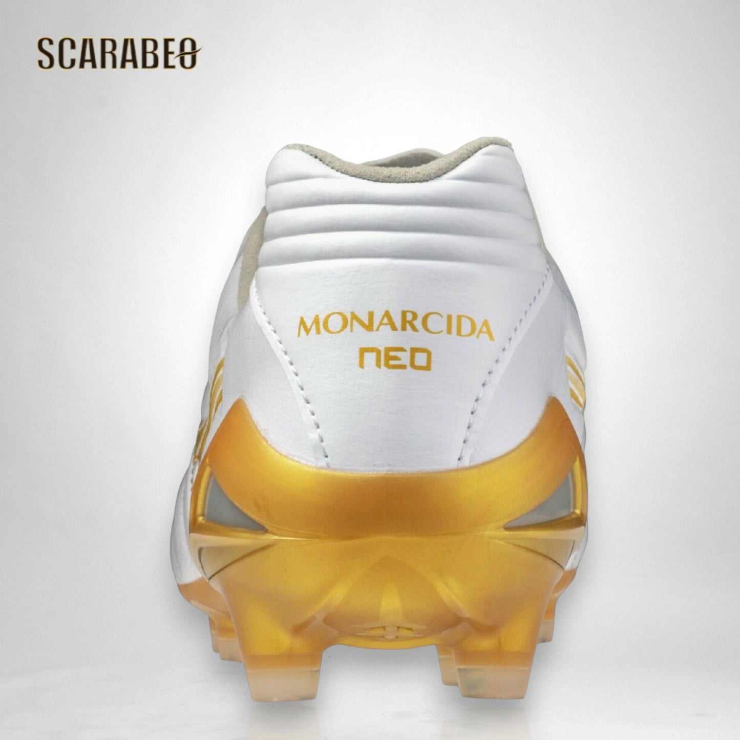 【予約販売】ミズノ MIZUNO モナルシーダNEO III PRO サッカースパイク ユニセックス マイクロファイバー 軽量 柔軟 素足感覚 ゼログライドライトインソール 固定式 ホワイト×ゴールド 学生向け p1ga262250