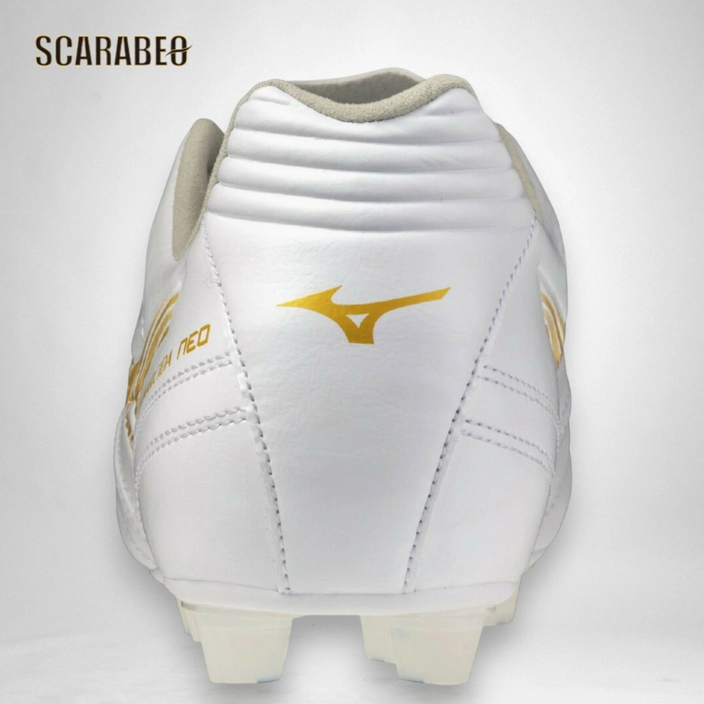 【予約販売】ミズノ MIZUNO モナルシーダNEO III WIDE PRO サッカースパイク ユニセックス ワイドフィット 3E幅対応 天然皮革 マイクロファイバー 軽量 素足感覚 ゼログライドライトインソール 固定式 ホワイト×ゴールド p1ga262350