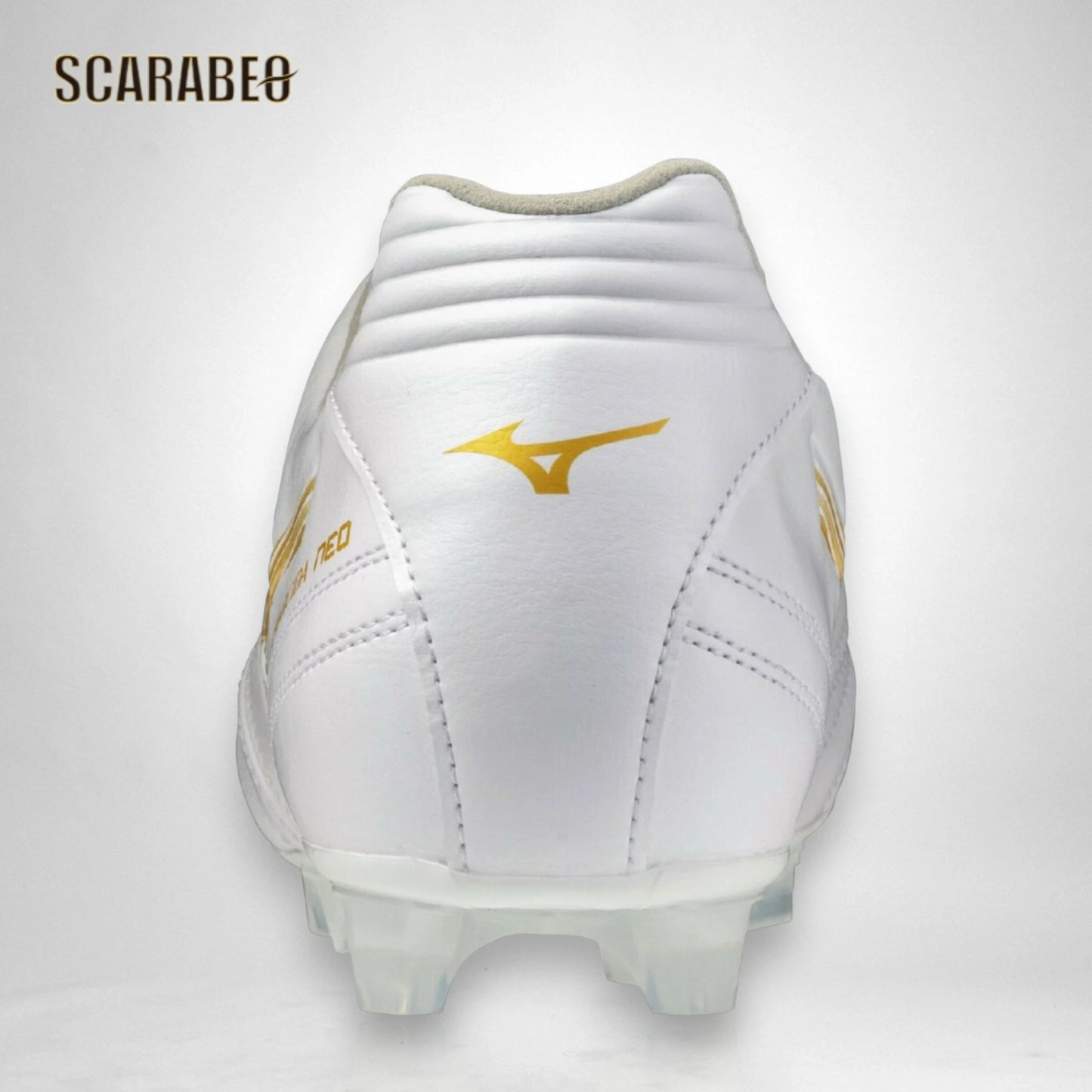 【予約販売】ミズノ MIZUNO モナルシーダNEO III SW サッカースパイク ユニセックス スーパーワイド 4E対応 天然皮革 マイクロファイバー 軽量 素足感覚 ゼログライドライトインソール 固定式 ホワイト×ゴールド p1ga262450