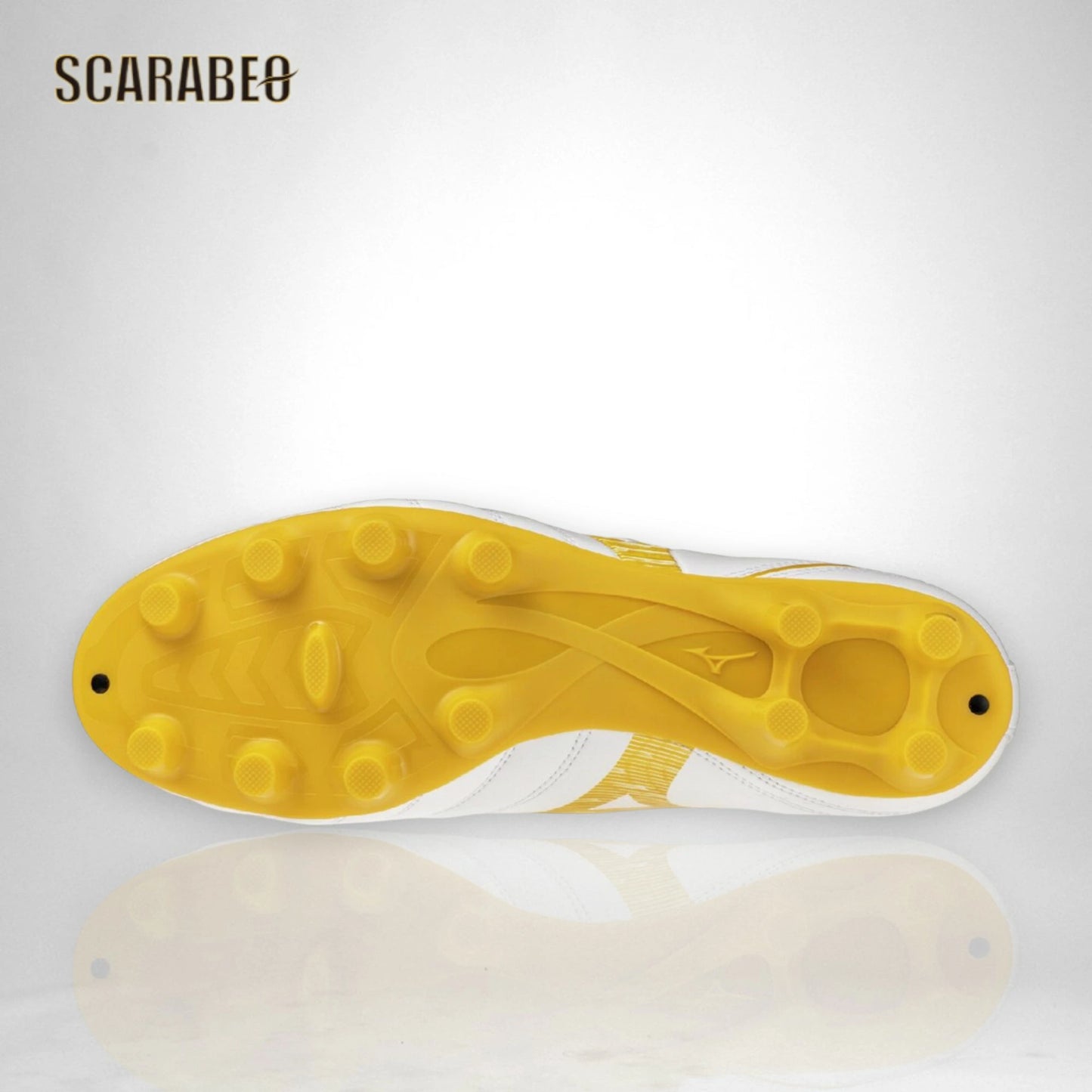 ミズノ MIZUNO モナルシーダNEO III SELECT サッカースパイク ユニセックス 3E ワイドフィット ゼログライドライトインソール 軽量 柔軟 エントリーモデル 固定式 天然芝 土 人工芝対応 ホワイト×ゴールド p1ga262550