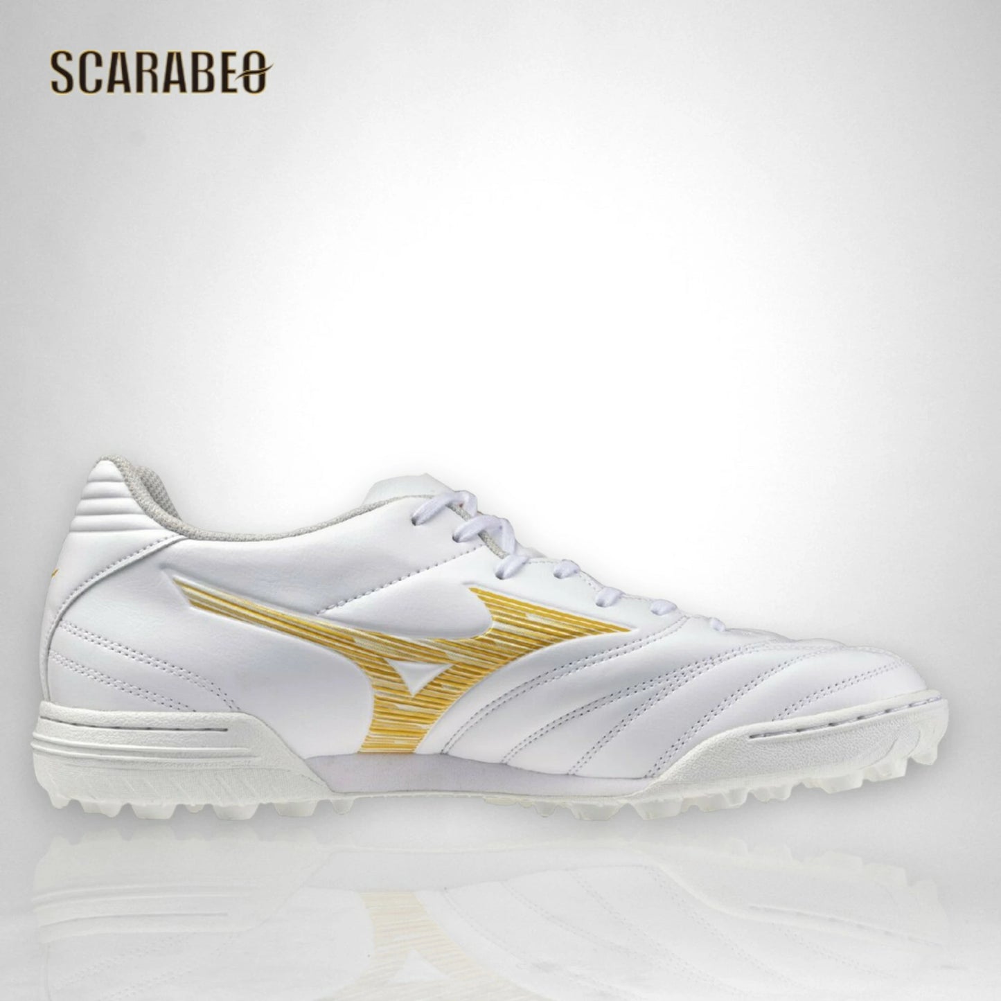 【予約販売】ミズノ MIZUNO モナルシーダNEO III SW AS トレーニングシューズ ユニセックス 4E スーパーワイド フットサル サッカー ホワイト×ゴールド 軽量 ゼログライド 人工皮革 ゴム底 p1gd262450