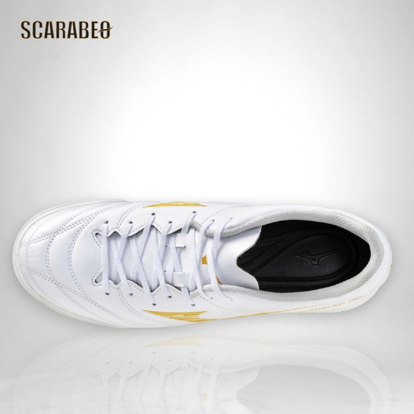 【予約販売】ミズノ MIZUNO モナルシーダNEO III SW AS トレーニングシューズ ユニセックス 4E スーパーワイド フットサル サッカー ホワイト×ゴールド 軽量 ゼログライド 人工皮革 ゴム底 p1gd262450