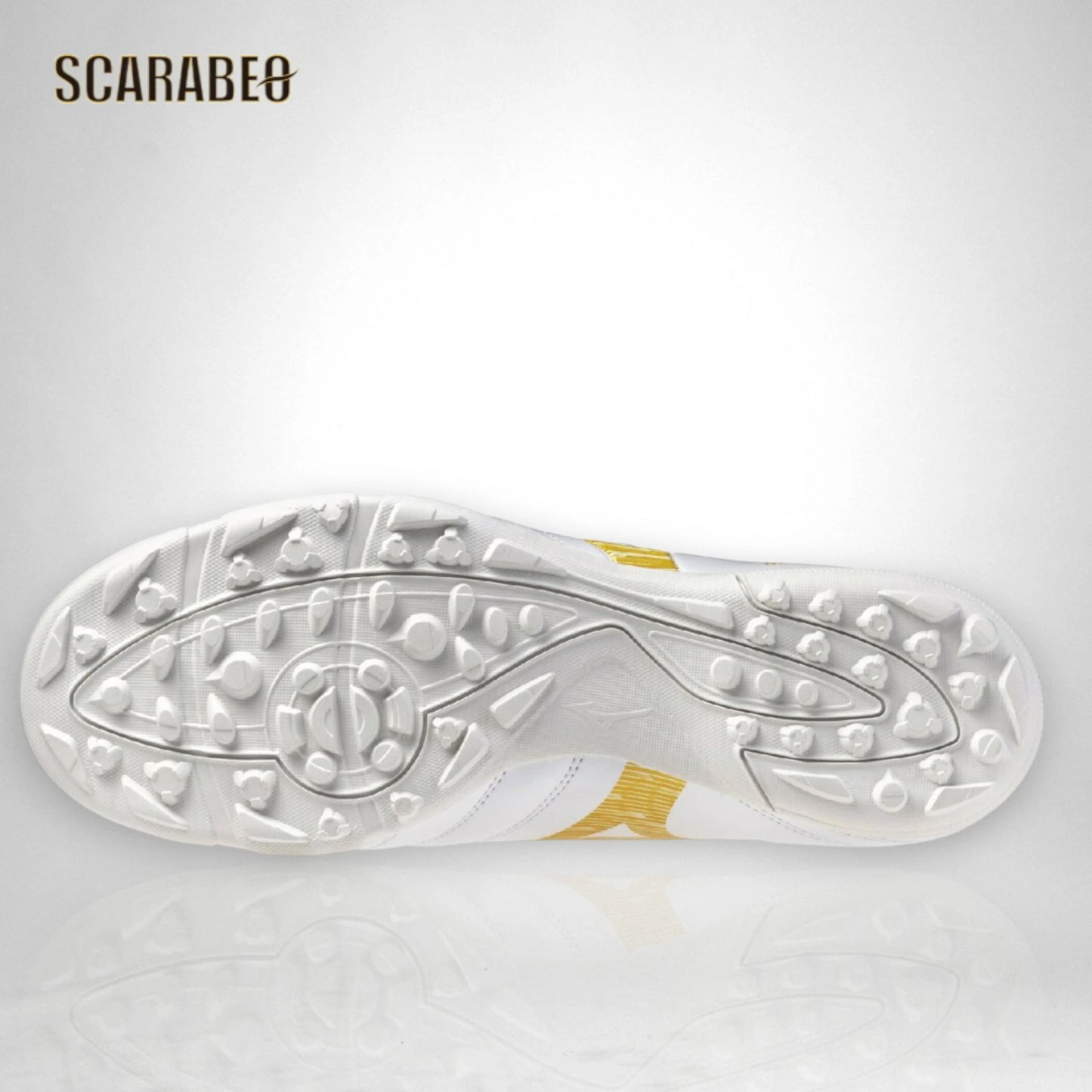 【予約販売】ミズノ MIZUNO モナルシーダNEO III SELECT AS トレーニングシューズ ユニセックス 3E ワイドフィット フットサル サッカー ホワイト×ゴールド 軽量 ゼログライド 人工皮革 ゴム底 p1gd262550