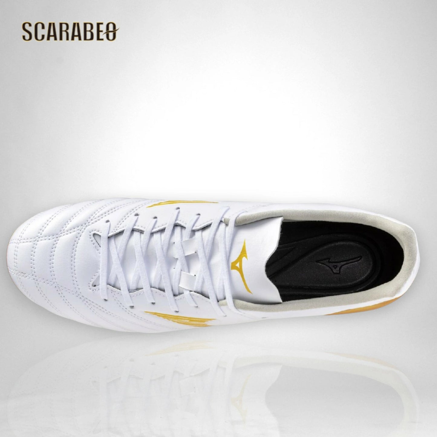 【予約販売】ミズノ MIZUNO モナルシーダ NEO III PRO MIX 取替式 サッカースパイク 天然芝 土 人工芝 対応 マイクロファイバー ゼログライドライト インソール 軽量 2E ホワイト×ゴールド p1gc262250