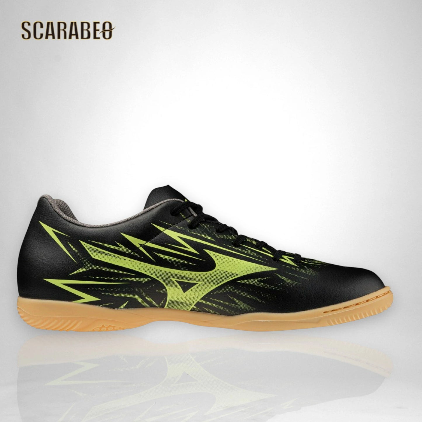 【予約販売】ミズノ モナルシーダ NEO III CLUB IN ブラック×イエロー フットサルシューズ 体育館用 ソフト人工皮革 メンズ/ジュニア対応