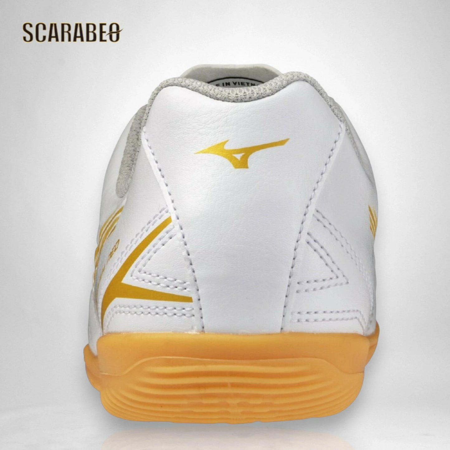 【予約販売】ミズノ モナルシーダ NEO III SELECT Jr IN ホワイト×ゴールド ジュニア フットサルシューズ インドア コート用 人工皮革 ワイドフィット 3E p1gg262550