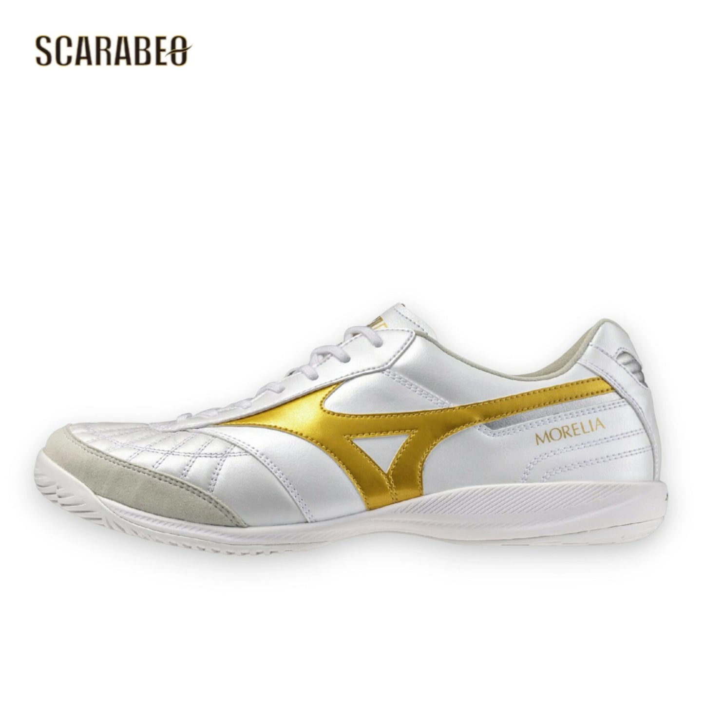 【予約販売】ミズノ モレリア SALA JAPAN TF ホワイト×ゴールド フットサルシューズ ターフコート用 天然皮革 カンガルーレザー メンズ/ユニセックス q1ga260250