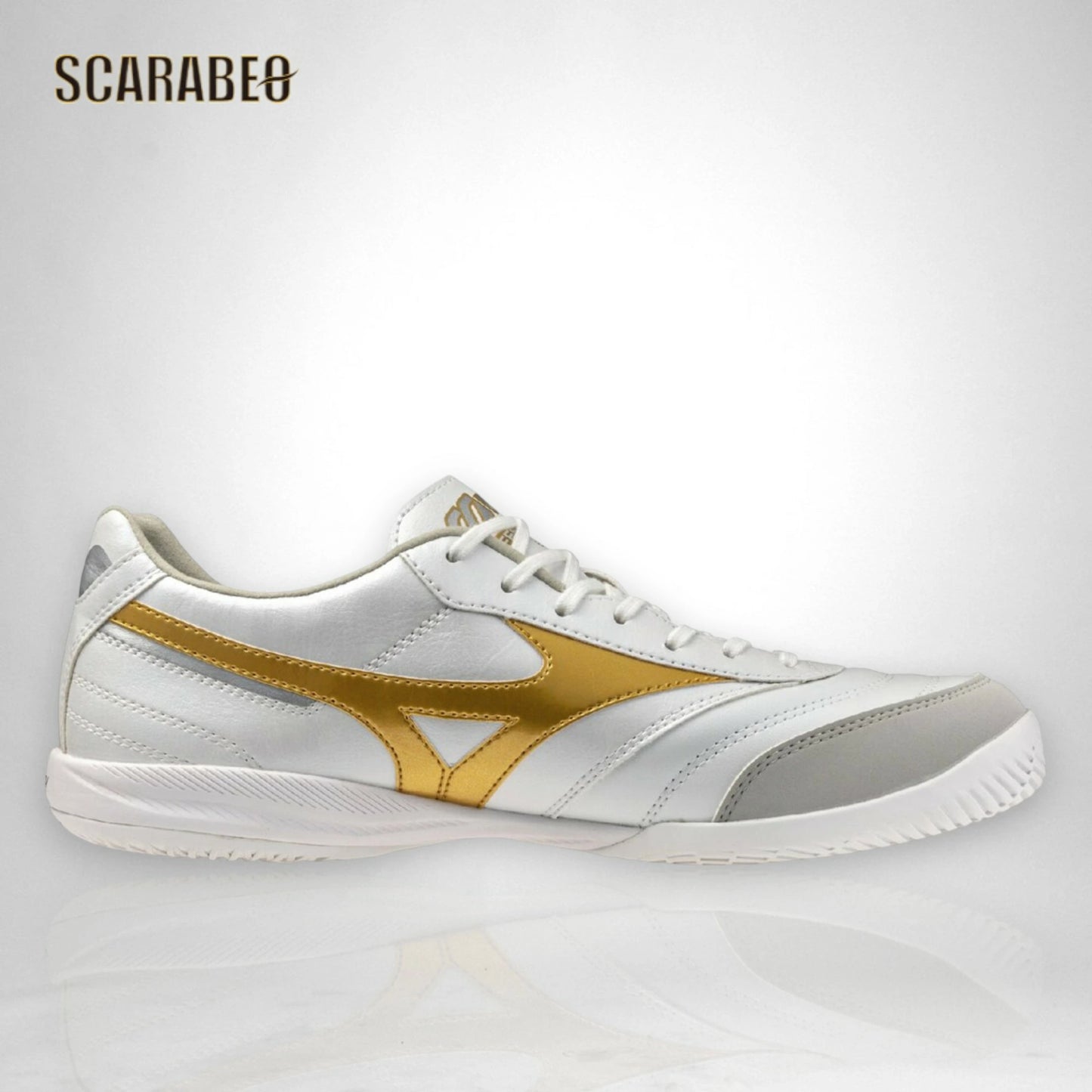 【予約販売】ミズノ モレリア SALA PRO IN ホワイト×ゴールド フットサルシューズ インドア コート用 マイクロファイバー人工皮革 ユニセックス q1ga261350