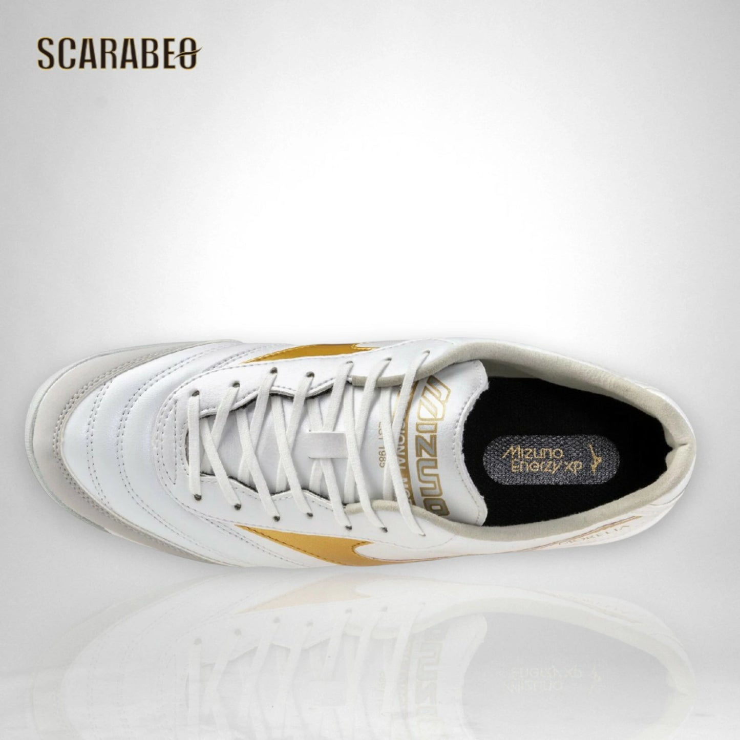 【予約販売】ミズノ モレリア SALA PRO TF ホワイト×ゴールド フットサルシューズ ターフコート用 マイクロファイバー人工皮革 ユニセックス q1gb261350