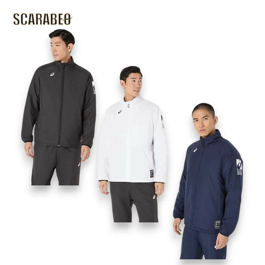 アシックス 中わた ウインドブレーカージャケット メンズ 防風 はっ水 保温 BACKWARM ASICS トレーニング 中綿ジャケット 2031f178