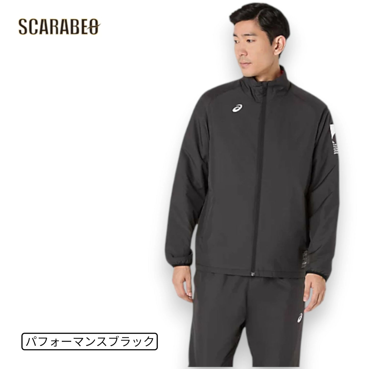 アシックス 中わた ウインドブレーカージャケット メンズ 防風 はっ水 保温 BACKWARM ASICS トレーニング 中綿ジャケット 2031f178