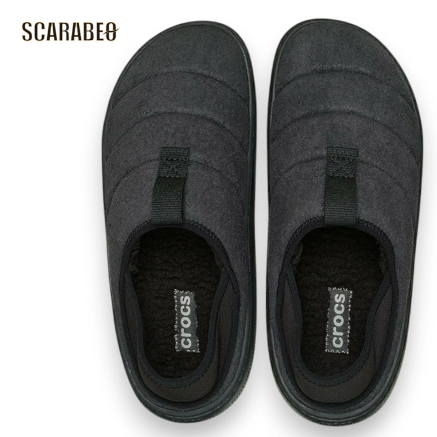 クロックス クラシック ヴィーガン スウェード モック ボア crocs メンズ レディース サンダル 冬用 暖かい 212097-001 ブラック 212097-001